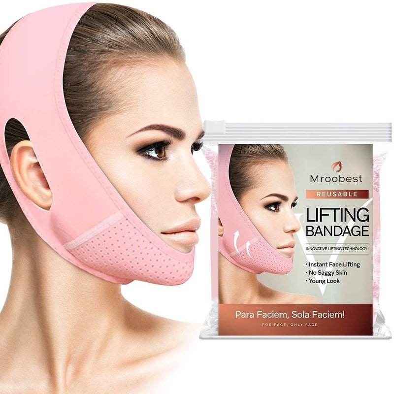 Mroobest ParaFaciem Reusable V Line Mask Facial Slimming Strap Double Chin Reducer Chin Up Mask Face Lifting Belt V Shaped Slimming Face Mask - Image 1