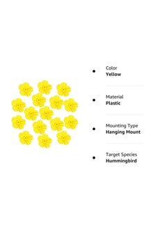 Generic 16Pcs Hummingbird Feeder Replacement Flowers with Cleaning Brush, Yellow Feeder Parts Replacement for Hanging Feeders  - Image 3