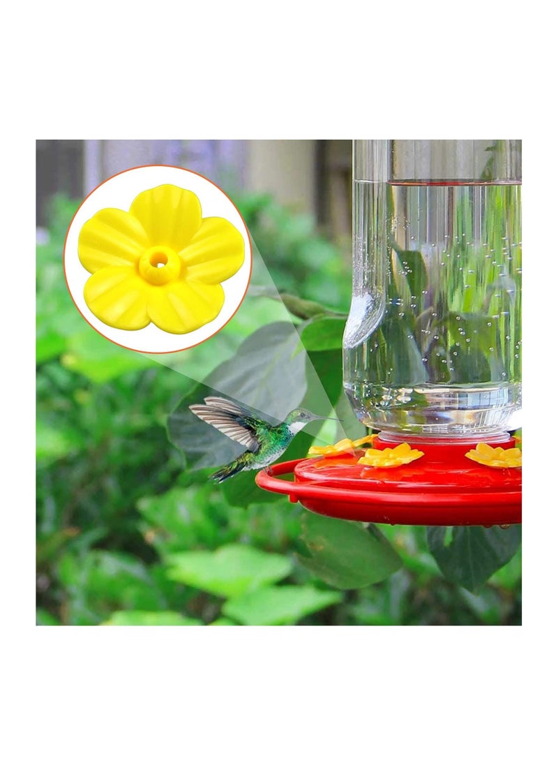 Generic - 16Pcs Hummingbird Feeder Replacement Flowers with Cleaning Brush, Yellow Feeder Parts Replacement for Hanging Feeders - Image 1