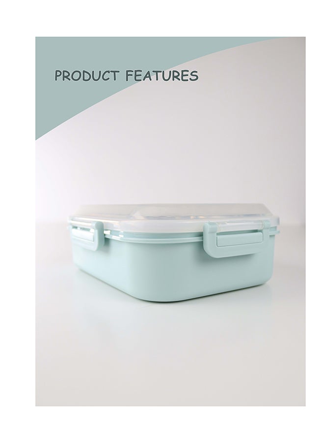 توشيونيكس صندوق غداء من الفولاذ المقاوم للصدأ بثلاثة أقسام وملعقة - حاوية طعام مانعة للتسرب - صينية قابلة للإزالة - آمنة للاستخدام في الميكروويف - خالية من مادة BPA - آمنة للاستخدام في غسالة الأطباق - آمنة للاستخدام في الفريزر - مثالية للمكتب والمدرسة والسفر وصالة الألعاب الرياضية - سعة 1.4 لتر - Image 4