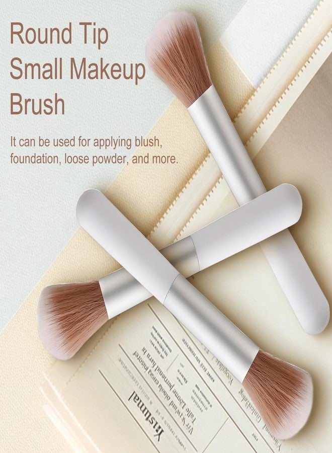 Kootinn 10-Piece Set Fluffy Beauty Makeup Brushes, Portable Blending Brushes with Eyebrow and Powder Application, White Mushroom-Design Plastic Travel Brushes for Makeup - Image 3