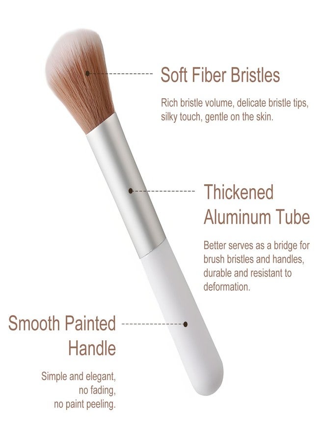Kootinn 10-Piece Set Fluffy Beauty Makeup Brushes, Portable Blending Brushes with Eyebrow and Powder Application, White Mushroom-Design Plastic Travel Brushes for Makeup - Image 5