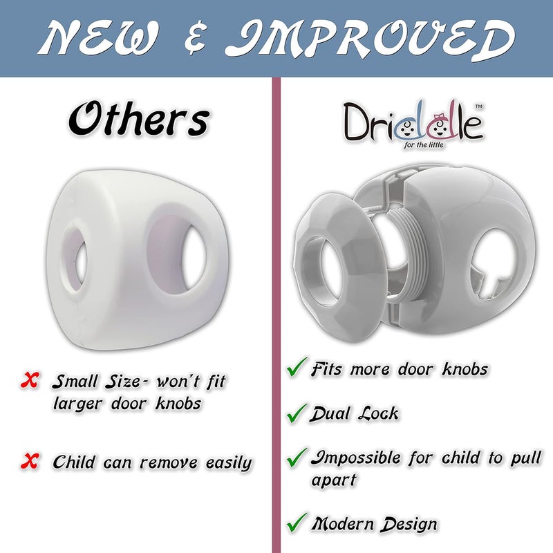 Driddle New  Improved  Door knob Baby Safety Cover  5 Pack  Deter Little Kids from Opening Doors with A Child Proof Door Handle Lock  Driddle - Image 2