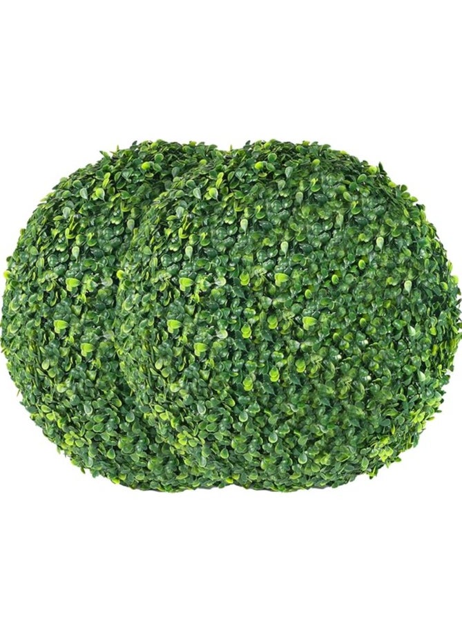 LINGWEI 2Pcs Artificial Grass Ball Topiary Ball Green 35x35x35cm  - Image 1