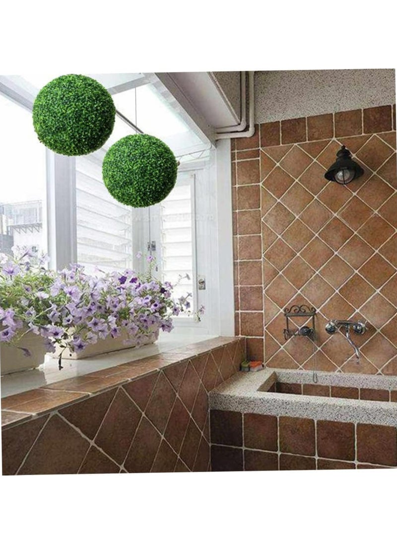 LINGWEI 2Pcs Artificial Grass Ball Topiary Ball Green 35x35x35cm  - Image 4