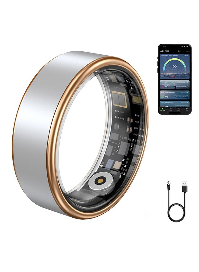 Smart Ring Health Tracker, Fitness Tracker, Activity Trackers for Man&Women -Sleep&Exercise Monitor,Waterproof Sleep Tracking Wearable (Silver, 8) - Image 1