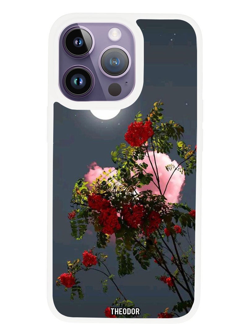 Theodor Protective Case Anti Scratch Shock Proof Cover For APPLE IPHONE 14 PRO Moon Shining (White Bumper) - Image 1