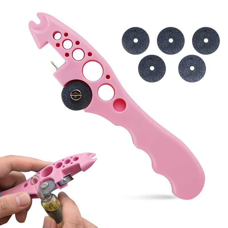 HASTHIP ® Ampule Cutter with 5 Replaceable Grinding Wheels, Ampoule Cutter for Doctors, Glass Bottle Cutter, Ampule Breaker, Suitable for Home Daily or Medical Use, Cut The Ampoule (Pink) - Image 1