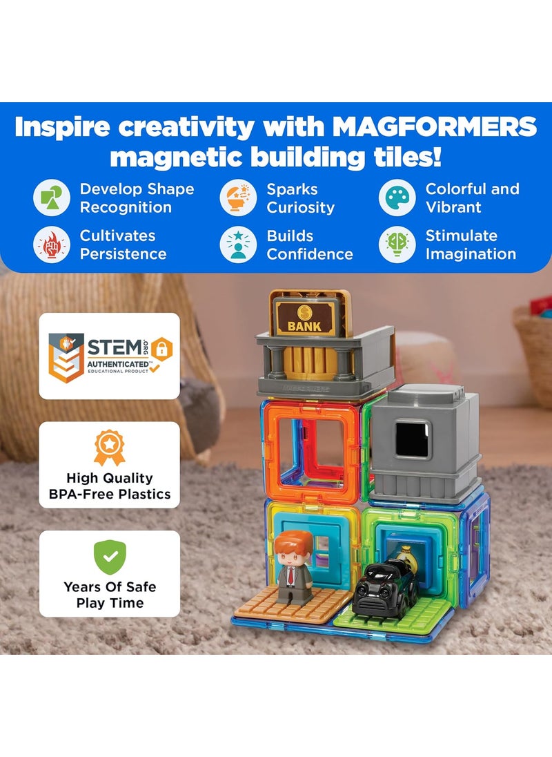 Magformers Magformers  Bank Set Multicolor Magnetic Building Tiles Blocks  Educational Magnetic Building STEM Toy  - Image 2