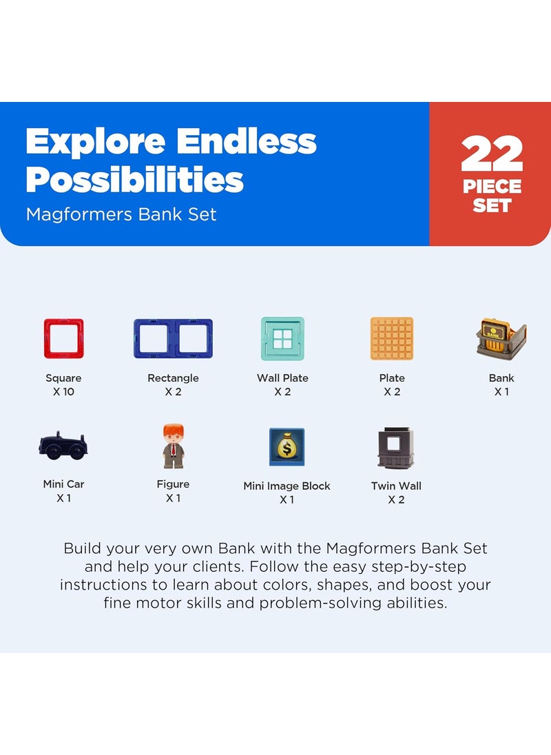 Magformers Magformers  Bank Set Multicolor Magnetic Building Tiles Blocks  Educational Magnetic Building STEM Toy  - Image 5