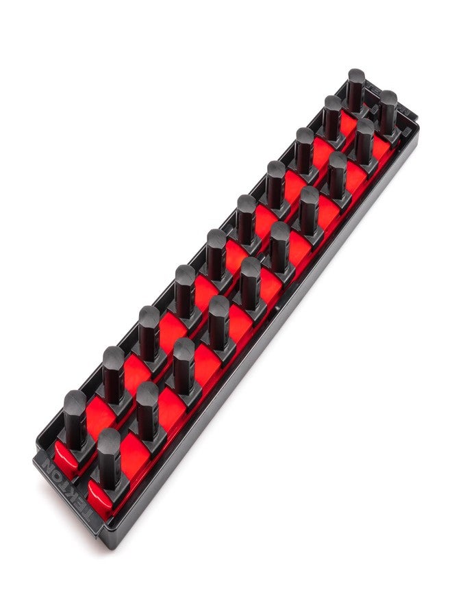 TEKTON 3/4 Inch Drive 2-Rail Socket Organizer Set, Red (20-Tool) | OST33120 | Made in USA - Image 1