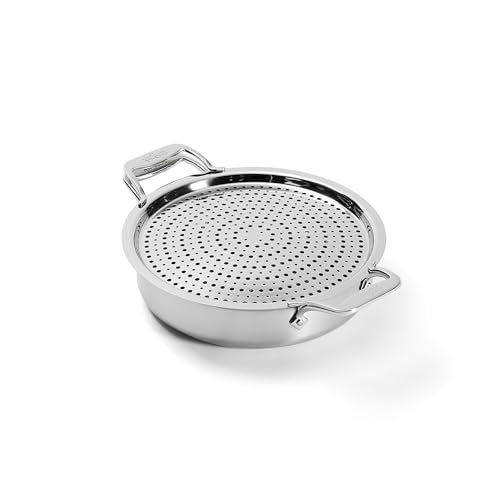 All-Clad AllClad D5 5Ply Brushed Stainless Steel Sauteuse with lid and Strain Splatter Guard 4Quart Induction Oven broiler safe up to 600F Cookware Kitchen Essential Pots and Pans Silver - Image 1