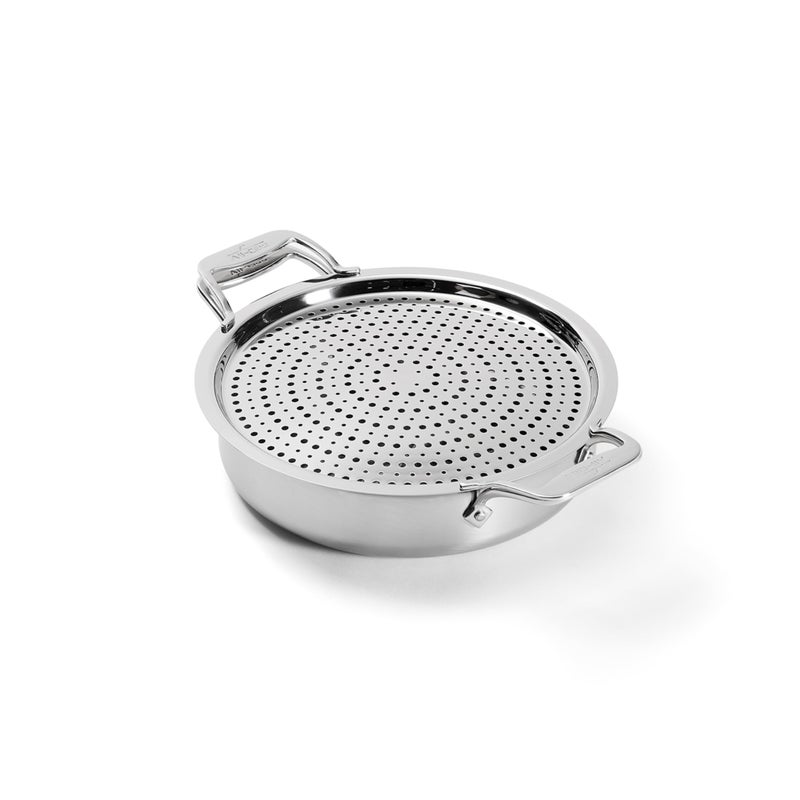 All-Clad AllClad D5 5Ply Brushed Stainless Steel Sauteuse with lid and Strain Splatter Guard 4Quart Induction Oven broiler safe up to 600F Cookware Kitchen Essential Pots and Pans Silver - Image 2