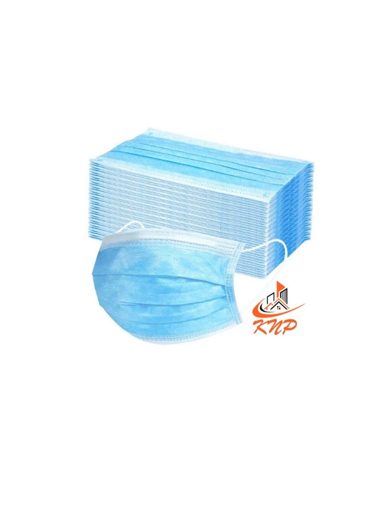 KNP - KNP Disposable 3-Ply Face Mask (Box of 50, Blue) - Image 1