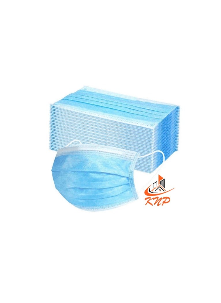 KNP - KNP Disposable 3-Ply Face Mask (Box of 50, Blue) - Image 1