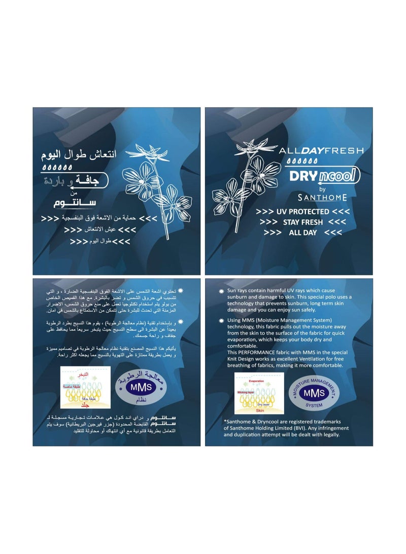 سانثوم قميص بولو رياضي من Santhome للرجال I DryFit قماش مقاوم للرطوبة مع حماية من الأشعة فوق البنفسجية أنا مثالي للجيم واليوغا والمشي لمسافات طويلة والجري - XXLarge - Image 3