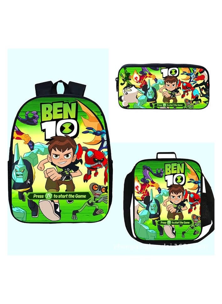 Generic Hot-selling teenager hacke schoolbag ben10 primary and secondary school students backpacks saddle bag pen bag three-piece set new,3-Shovel bag  - Image 1