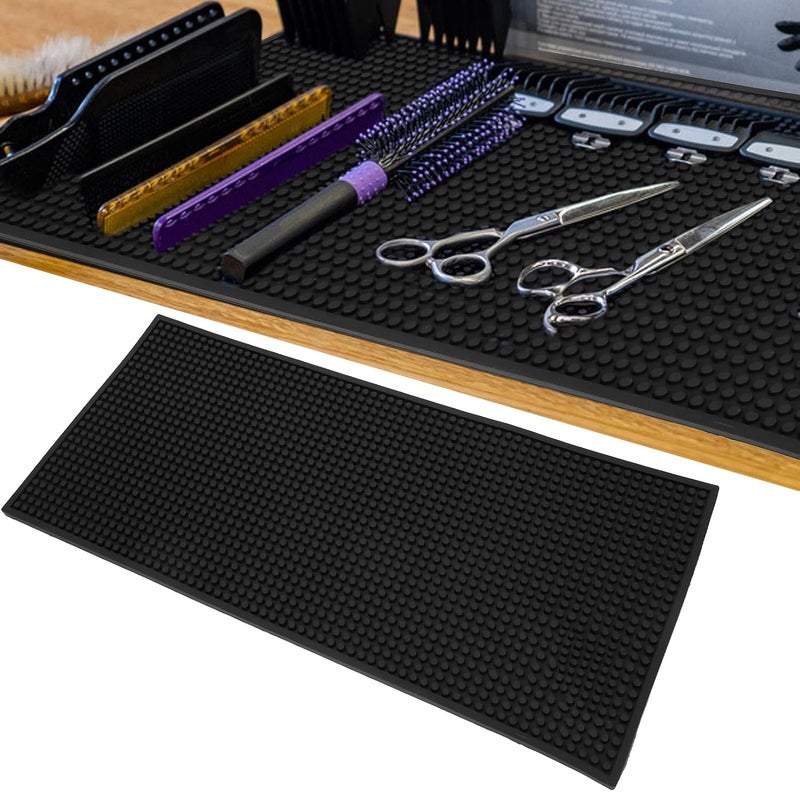 klarako Barber Tool Mat, Silicone Anti-Slip Hairdresser Work Station Pad Hair Salon Supplies for Styling Hair Dryers - Image 2