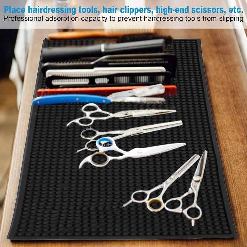klarako Barber Tool Mat, Silicone Anti-Slip Hairdresser Work Station Pad Hair Salon Supplies for Styling Hair Dryers - Image 5