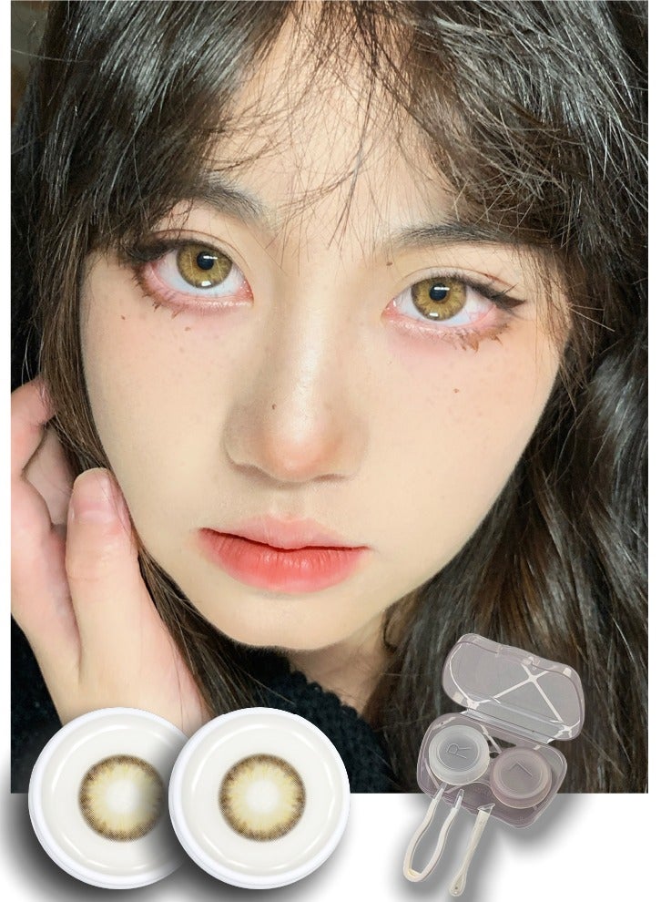 ARUWA Amber Brown Tune annual colored unisex cosmetic contact lenses, no magnification - Image 5