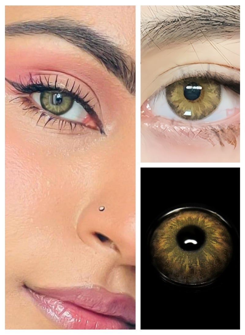 ARUWA Amber Brown Tune annual colored unisex cosmetic contact lenses, no magnification - Image 2