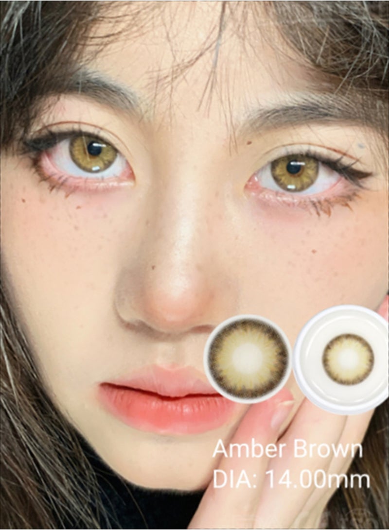 ARUWA Amber Brown Tune annual colored unisex cosmetic contact lenses, no magnification - Image 4