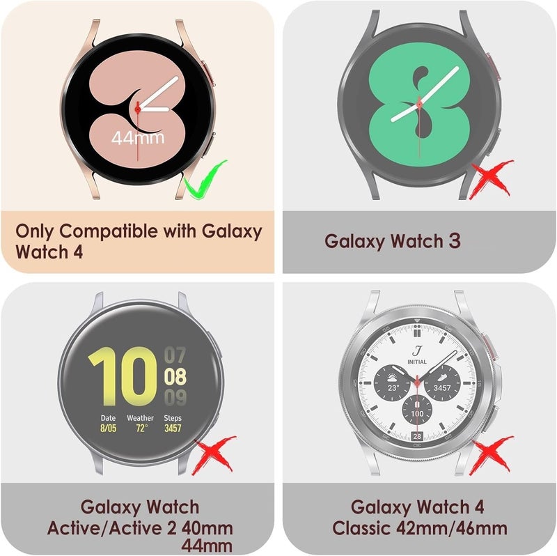 Simpeak 5Pack Watch 4 40mm Bling Screen Protector Compatible with Galaxy Watch 4 40mm Full Crystals Protector Case Replacement for Galaxy Watch4 40mm 2021 Model Women GoldPinkBlackSilverClear - Image 3