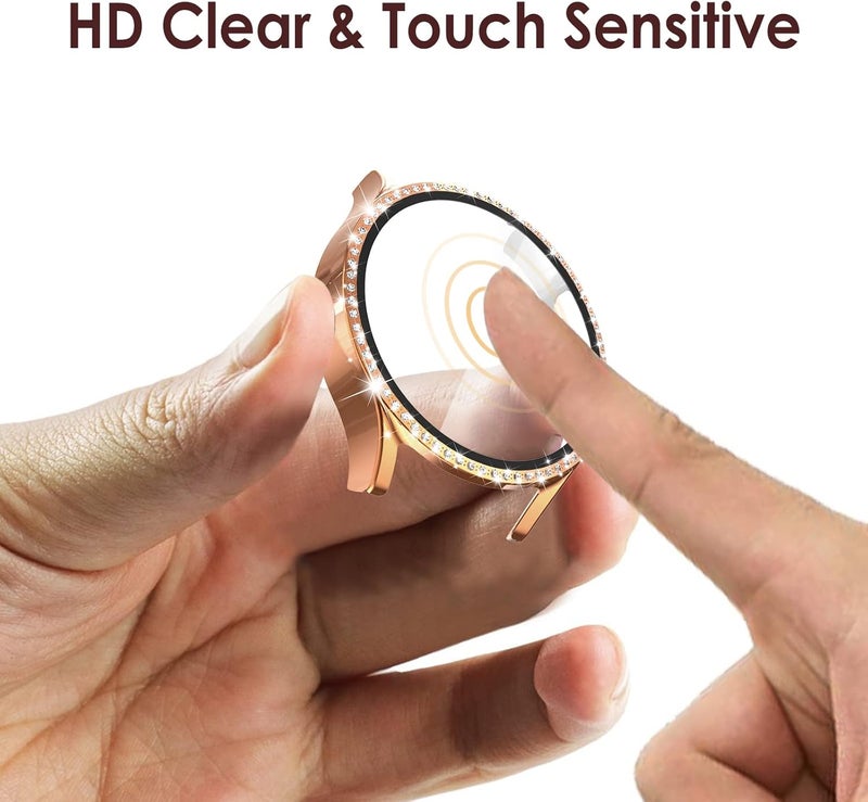 Simpeak 5Pack Watch 4 40mm Bling Screen Protector Compatible with Galaxy Watch 4 40mm Full Crystals Protector Case Replacement for Galaxy Watch4 40mm 2021 Model Women GoldPinkBlackSilverClear - Image 5