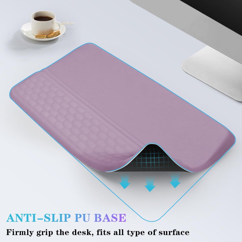KEPUTAIER Computer Keyboard Stand with Wrist Rest, Ergonomic Tilted Keyboard Holder - Keyboard Riser with Wrist Pad - Keyboard Tray Support for Office Home - Purple - Image 5