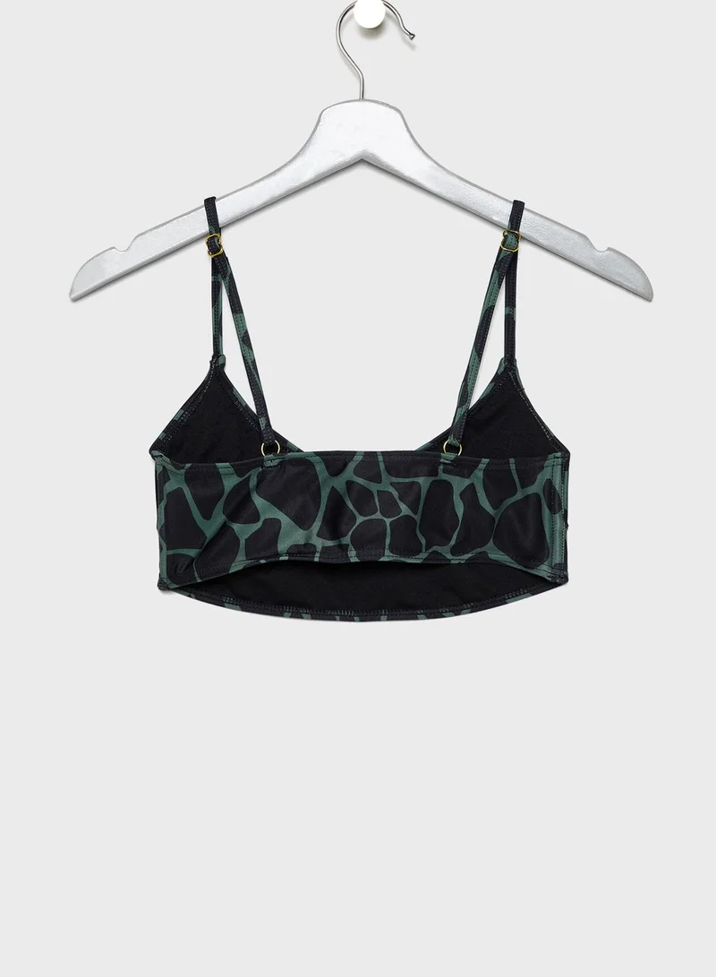 Wolf & Whistle Giraffe Print Bikini Top