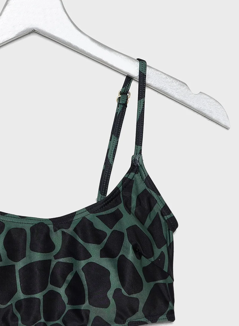 Wolf & Whistle Giraffe Print Bikini Top