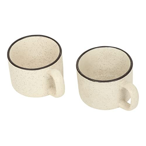 QIMACPLUS Indian Handcrafted Ceramic Stylish Ivory Matt Elegant Design Plain Sparkling Ceramic Tea/Coffee/Milk Cup Mug Serving Tea Mugs Set Best Gift for Friends, Family 150ML Set of 6 - Image 3