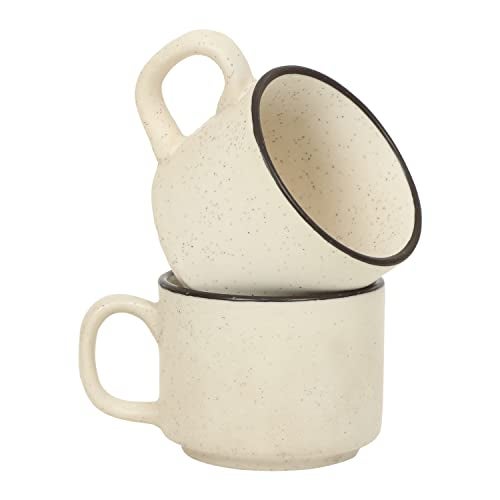 QIMACPLUS Indian Handcrafted Ceramic Stylish Ivory Matt Elegant Design Plain Sparkling Ceramic Tea/Coffee/Milk Cup Mug Serving Tea Mugs Set Best Gift for Friends, Family 150ML Set of 6 - Image 4