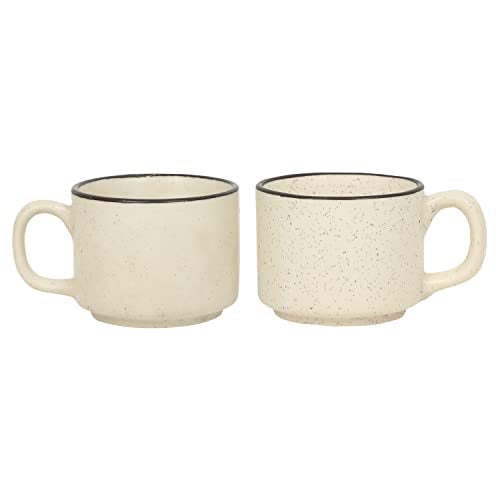 QIMACPLUS Indian Handcrafted Ceramic Stylish Ivory Matt Elegant Design Plain Sparkling Ceramic Tea/Coffee/Milk Cup Mug Serving Tea Mugs Set Best Gift for Friends, Family 150ML Set of 6 - Image 5