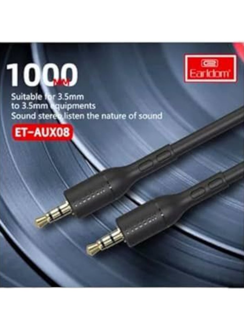 Earldom ET-AUX08 Stereo AUX Cable, Black - Image 2