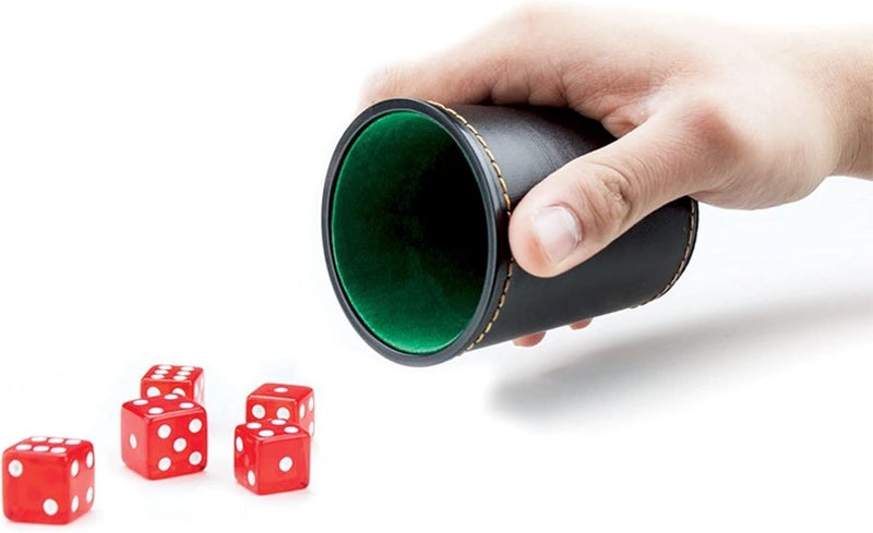بريبيلي Felt-Lined Synthetic Leather Dice Cup by 4x3x3 in - Image 3
