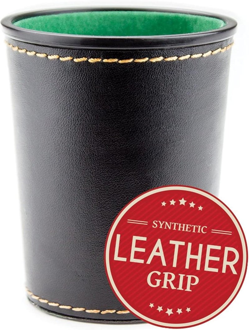 بريبيلي Felt-Lined Synthetic Leather Dice Cup by 4x3x3 in - Image 5