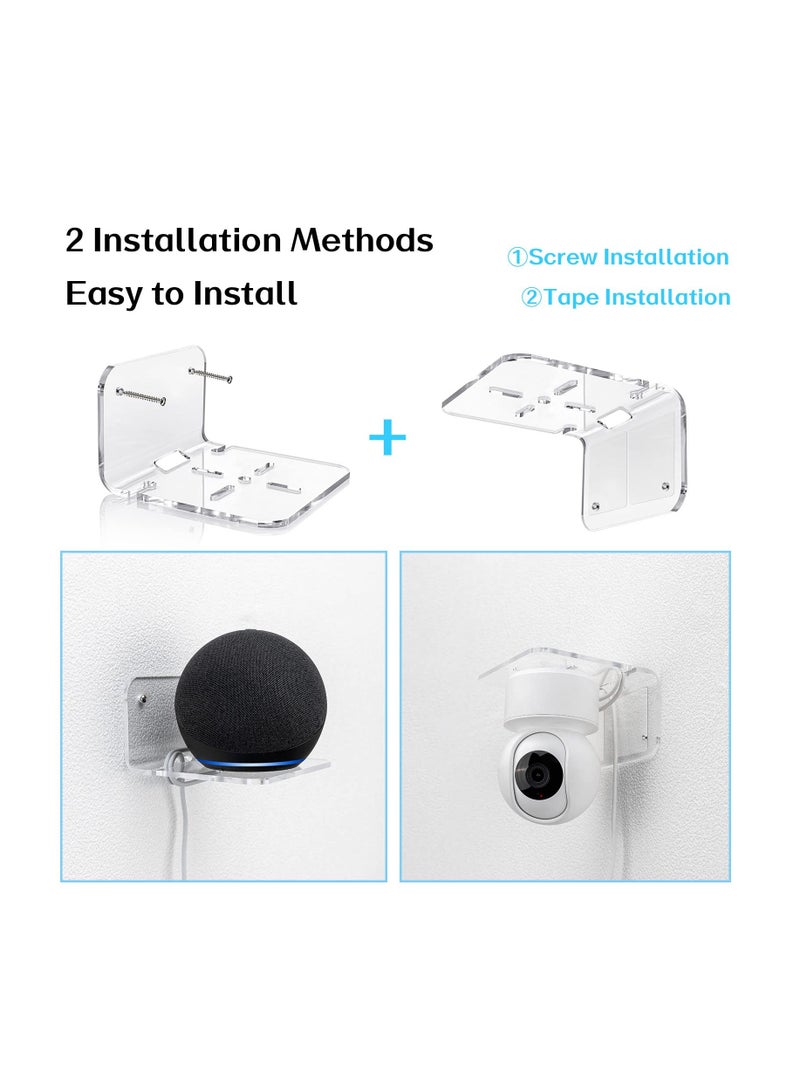 Anmi 3 Pcs Acrylic Small Floating Wall Shelf for Security Cameras, Baby Monitors, Speakers, Plants&More, Universal Small Wall Shelf (Clear ) - Image 4