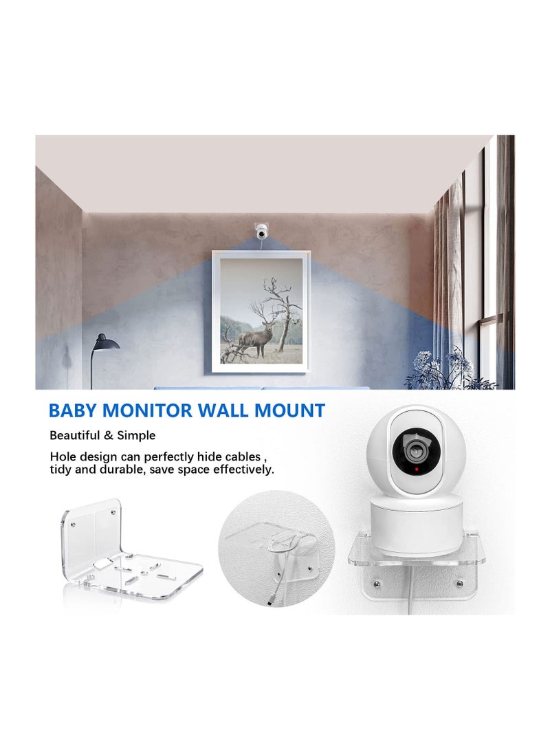 Anmi 3 Pcs Acrylic Small Floating Wall Shelf for Security Cameras, Baby Monitors, Speakers, Plants&More, Universal Small Wall Shelf (Clear ) - Image 5