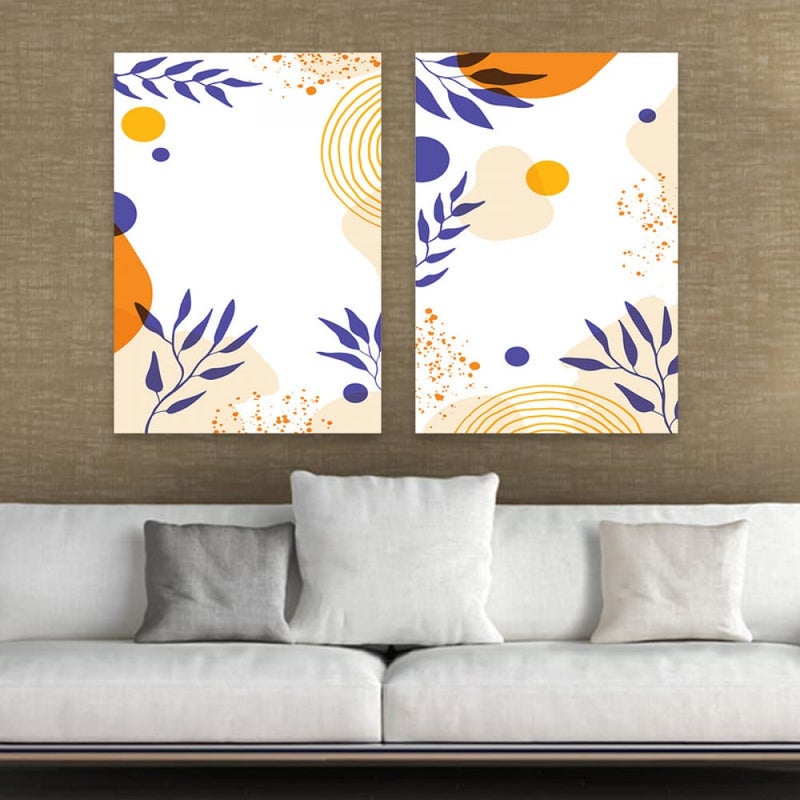 Marktna A double canvas painting with a modern design, total size 100 x 70 cm - Image 1