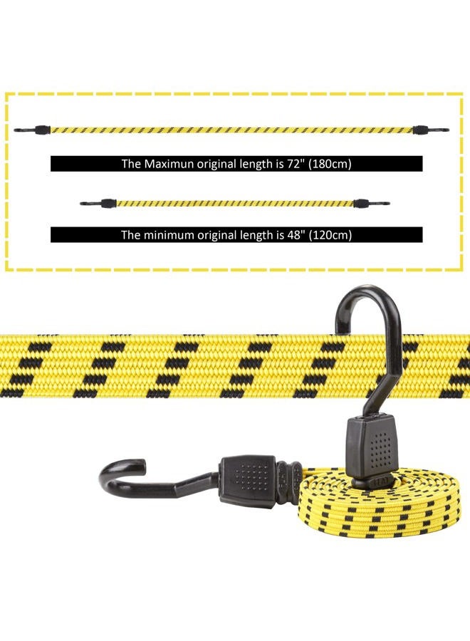 CARTMAN Ultra 48'' Black/Yellow Flat Bungee Cord, 4pk x 48'' - Image 4