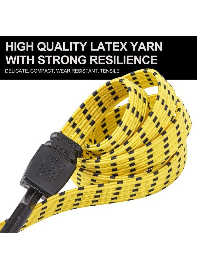 CARTMAN Ultra 48'' Black/Yellow Flat Bungee Cord, 4pk x 48'' - Image 5