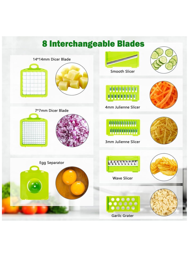 Mandolin Vegetable Slicer Multifunctional Vegetable Cutter Fruit Cutter Potato Cutter Onion Cutter Vegetable Grater with Protective Gloves Egg Separator for Cutting Fruit and Vegetables  - Image 2