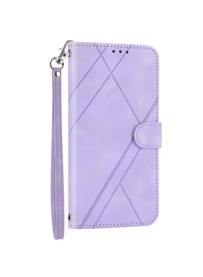 اس-توب جراب هاتف من الجلد المنقوش لهاتف iPhone 16 Pro Max مع حبل - Image 3