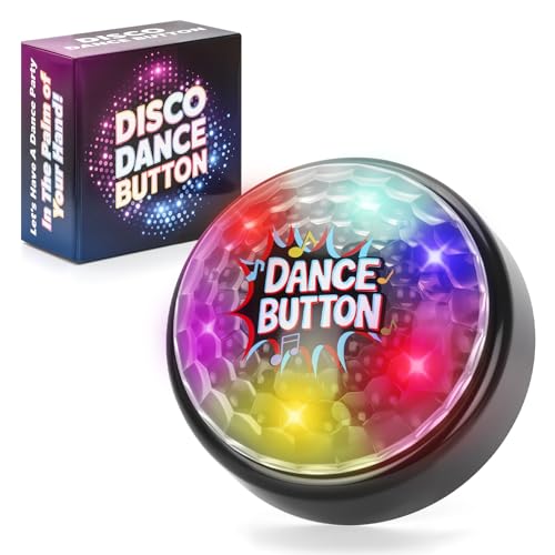 A AIFAMY Disco Dance Button with 5 Songs Funny Buttons for Party Supply Desk Toys for Office Coworkers Adults Gag Gifts - Image 1