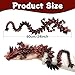 Flavery 3D Printed Dragon 24 inch Large Pearly Sheen Articulated Dragon Fidget Toy 3D Printed Gift for Birthday Figurine DecorBlack Red - Image 4