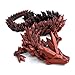 Flavery 3D Printed Dragon 24 inch Large Pearly Sheen Articulated Dragon Fidget Toy 3D Printed Gift for Birthday Figurine DecorBlack Red - Image 2