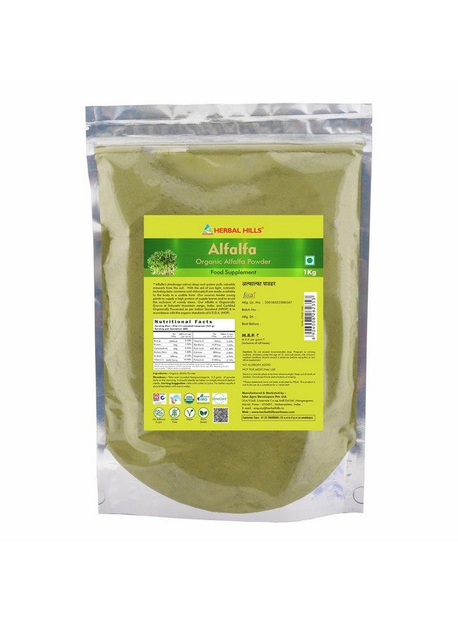 Herbal Hills Alfalfa Powder, Pure & Natural Supports Nutrition 1 kg Powder