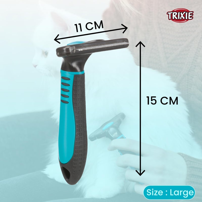 Trixie: - Carding Groomer for Dogs and Cats | Detangles and Removes Loose Hair, Gentle Care for Base Coat | Easy to Replace Grooming Heads with a Snap Mechanism on The Handle - Large 11 x 15 cm - Image 4