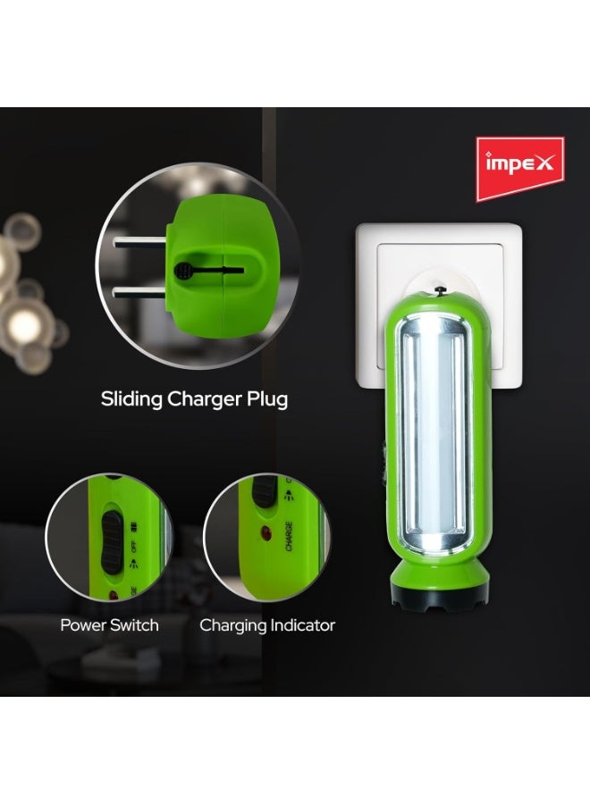 Impex 2 in 1 Rechargeable LED Flashlight with Emergency Lamp | 900 mAh Battery | Multi Purpose Tourch Light | Lamp and Torch Light | 6 Months Warranty | Lumin A1 - Image 3